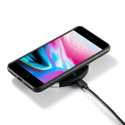 Close-up of magnetic detachment mechanism on protective iPhone case with wallet