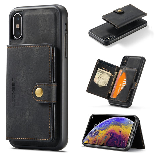 Retro magnetic detachable iPhone 11 Pro Max case with wallet and card slots in brown leather