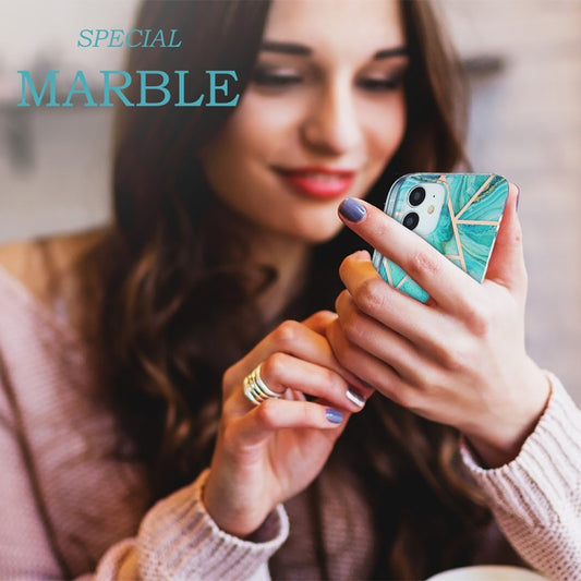 Slim marble pattern protective case for iPhone 12 Pro Max raised edges