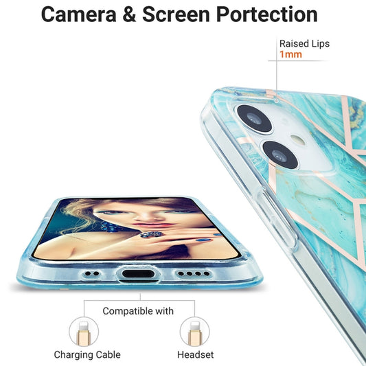 3D marble electroplated TPU iPhone 12 Pro Max case front and back display