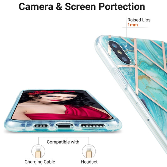 Durable TPU marble pattern case safeguarding iPhone XS Max from drops