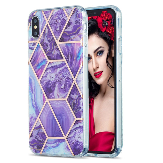 Premium marble-textured TPU bumper case for iPhone XS Max protection