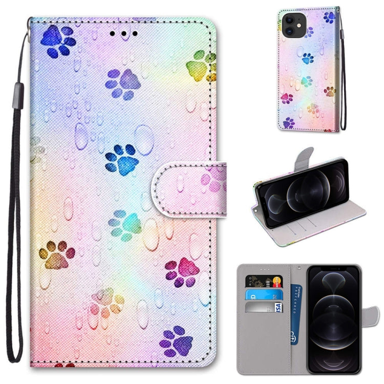 Coloured Drawing Cross Texture Horizontal Flip PU Leather Case with Holder & Card Slots & Wallet & Lanyard, For iPhone 12 mini