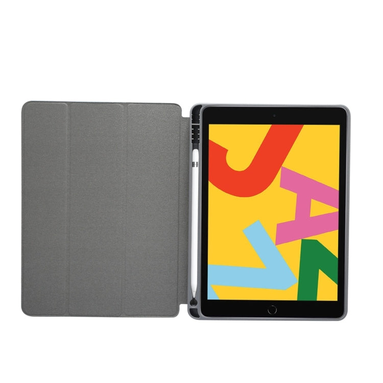 For iPad 10.2 inch Marble Texture Pattern Horizontal Flip Leather Case, with Three-folding Holder & Pen Slot & Sleep / Wake-up Function
