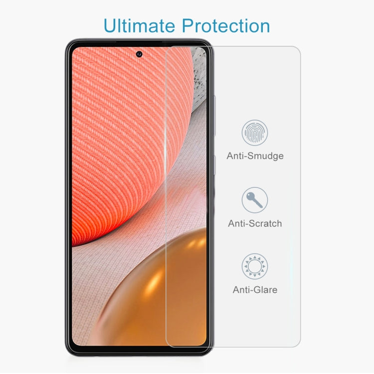 Lot de 50 films en verre trempé 9H 2,5D (0,26 mm) pour Samsung Galaxy A72 5G/4G (50 pièces) et Samsung Galaxy A52 5G (50 pièces).