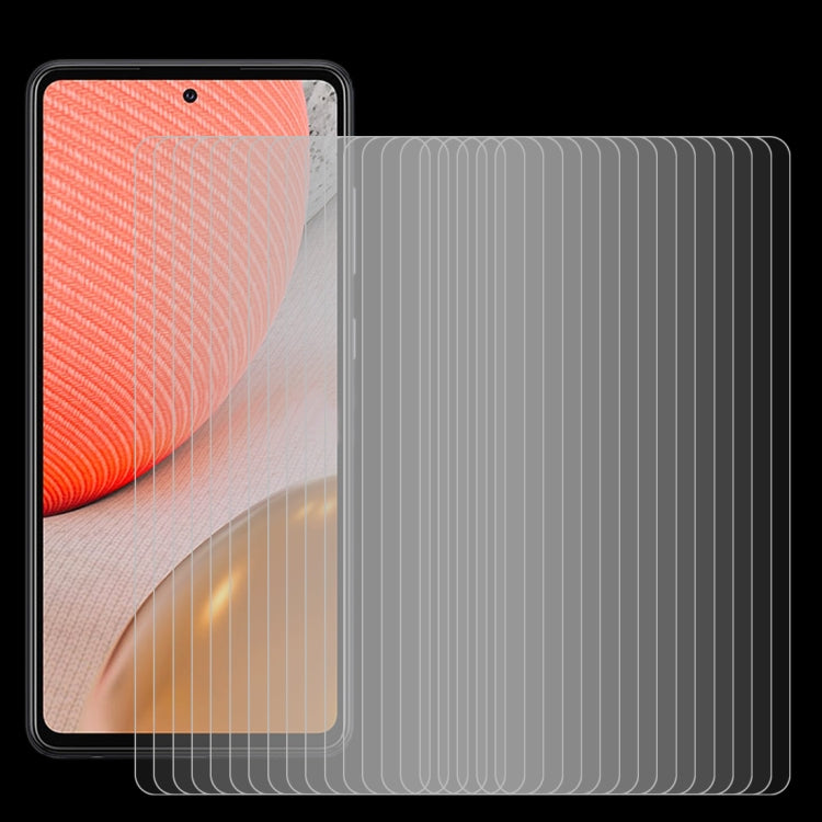 Lot de 50 films en verre trempé 9H 2,5D (0,26 mm) pour Samsung Galaxy A72 5G/4G (50 pièces) et Samsung Galaxy A52 5G (50 pièces).