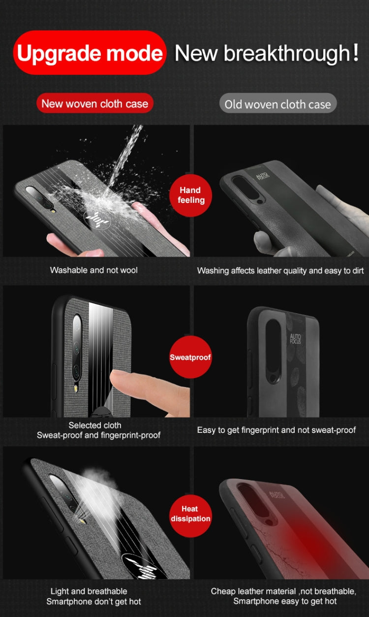 XINLI Stitching Cloth Textue Shockproof TPU Protective Case with Ring Holder, For Xiaomi Mi CC9e, For Xiaomi Mi 8 Lite