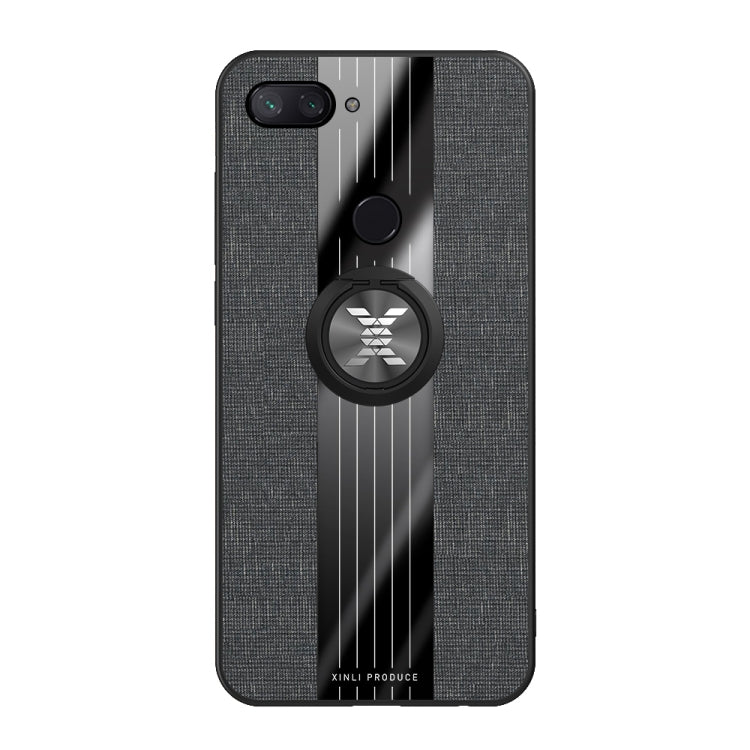 XINLI Stitching Cloth Textue Shockproof TPU Protective Case with Ring Holder, For Xiaomi Mi 8 Lite