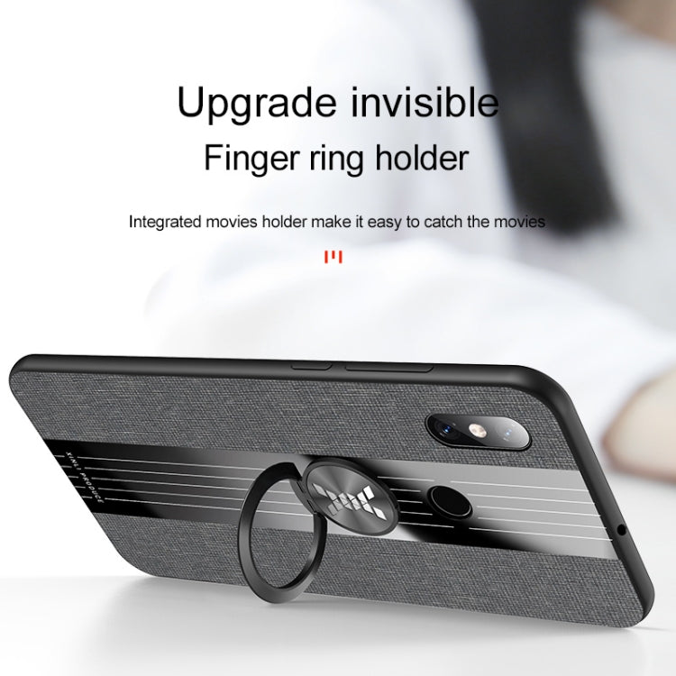 XINLI Stitching Cloth Textue Shockproof TPU Protective Case with Ring Holder, For Xiaomi Mi 8 Lite
