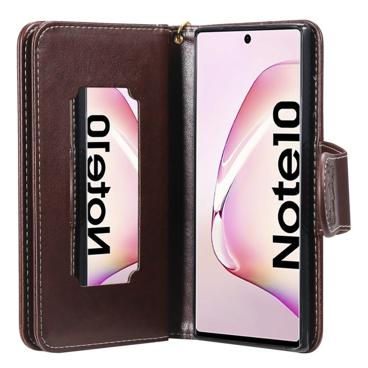 Woman and Cat Embossed Horizontal Flip Leather Case, with Wallet & Holder & Card Slots & Photo Frame & Mirror & Lanyard, For Galaxy Note 10