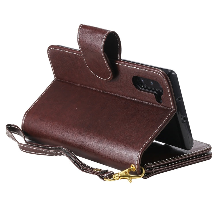Woman and Cat Embossed Horizontal Flip Leather Case, with Wallet & Holder & Card Slots & Photo Frame & Mirror & Lanyard, For Galaxy Note 10
