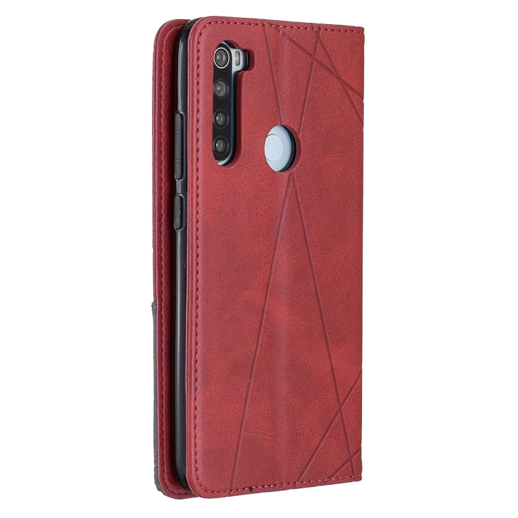 Rhombus Texture Horizontal Flip Magnetic Leather Case with Holder & Card Slots, For Xiaomi Redmi Note 8