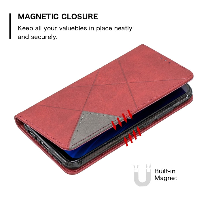 Rhombus Texture Horizontal Flip Magnetic Leather Case with Holder & Card Slots, For Xiaomi Redmi Note 8