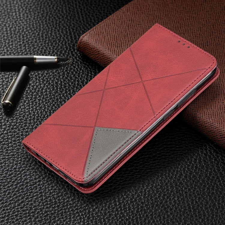 Rhombus Texture Horizontal Flip Magnetic Leather Case with Holder & Card Slots, For Xiaomi Redmi Note 8