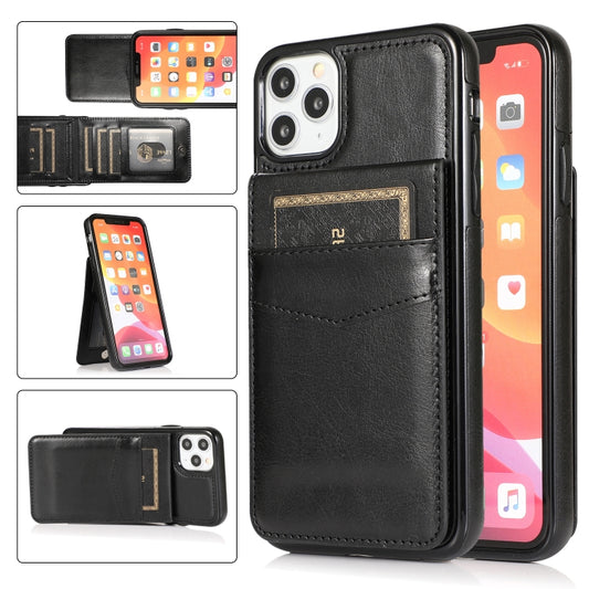 Solid color PC TPU protective case for iPhone 12 Pro Max with card slots and stand holder