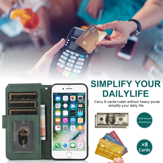 Interior card slot organization with multiple compartments for cards and cash