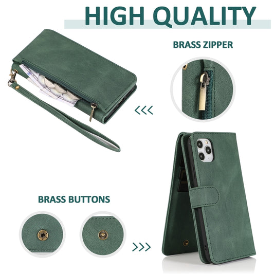 Crazy Horse leather iPhone 12 Pro Max case featuring wrist lanyard and card slots
