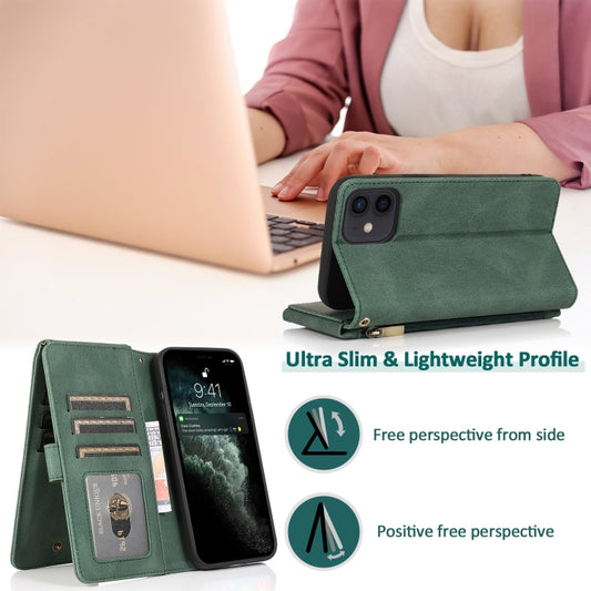 iPhone 12 Pro Max case in use with lanyard attached, Crazy Horse leather material