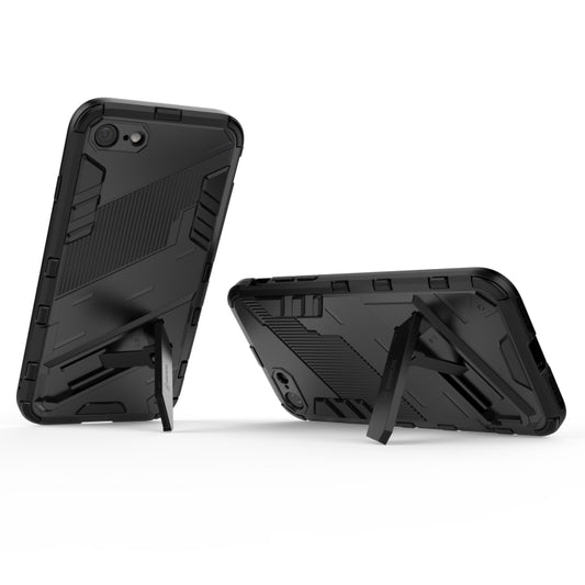 Black Punk Armor hybrid case iPhone 7 8 showing slim profile design