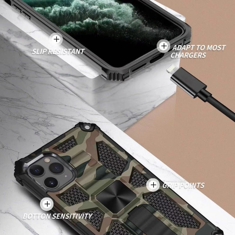 Camouflage Armor Shockproof TPU + PC Magnetic Protective Case with Holder, For iPhone 11 Pro, For iPhone 11 Pro Max, For iPhone 11