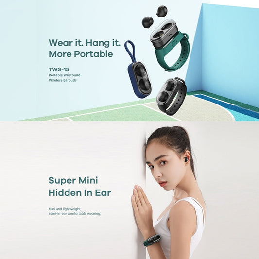 Remax Proda earphones worn on wrist, showing ergonomic design and comfortable fit