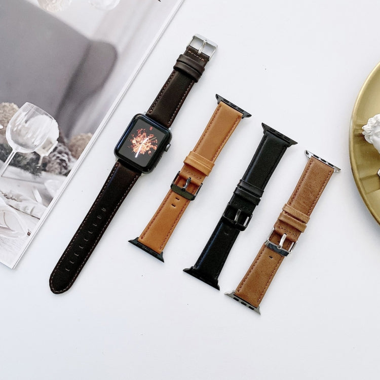 Crazy Horse Texture + Flat Texture Leather Replacement Watchbands For Apple Watch Series 6 & SE & 5 & 4 40mm / 3 & 2 & 1 38mm, For Apple Watch Series 7 41mm / 6 & SE & 5 & 4 40mm / 3 & 2 & 1 38mm���������������������������������������������������������...