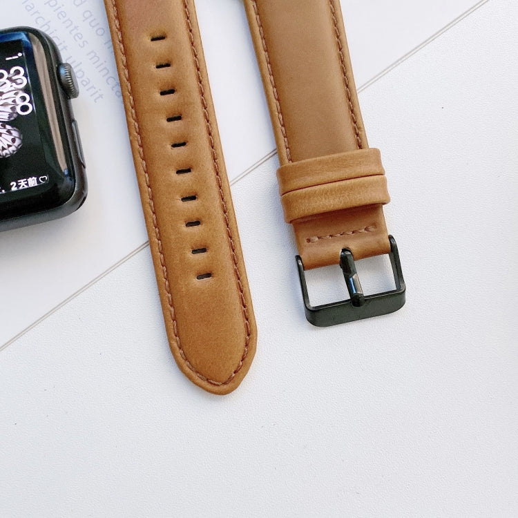 Crazy Horse Texture + Flat Texture Leather Replacement Watchbands For Apple Watch Series 6 & SE & 5 & 4 40mm / 3 & 2 & 1 38mm, For Apple Watch Series 7 41mm / 6 & SE & 5 & 4 40mm / 3 & 2 & 1 38mm���������������������������������������������������������...