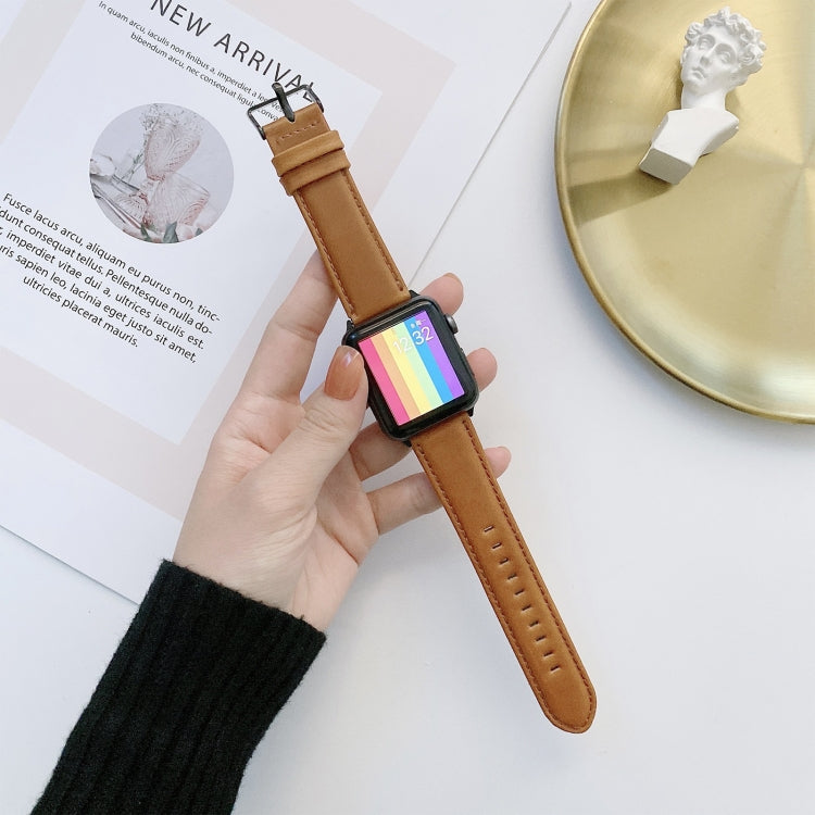 Crazy Horse Texture + Flat Texture Leather Replacement Watchbands For Apple Watch Series 6 & SE & 5 & 4 40mm / 3 & 2 & 1 38mm, For Apple Watch Series 7 41mm / 6 & SE & 5 & 4 40mm / 3 & 2 & 1 38mm���������������������������������������������������������...