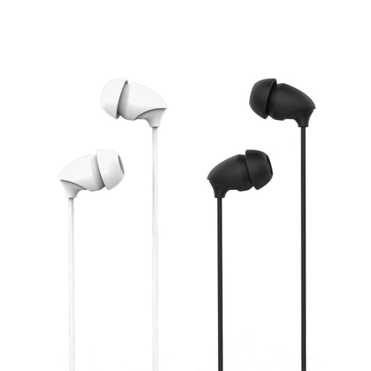 Ergonomic design of REMAX RM-588 sleep earbuds showing comfortable fit and wire control