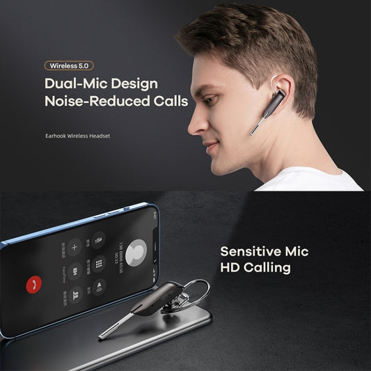 Remax RB-T38 Bluetooth earbuds in-ear placement showing secure fit and compact design