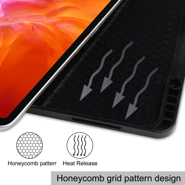 Étui à rabat horizontal en cuir TPU et PU avec motif coloré, support pliable en trois parties, fonction veille/réveil et emplacement pour stylo, pour iPad Pro 12.9 2022/2021