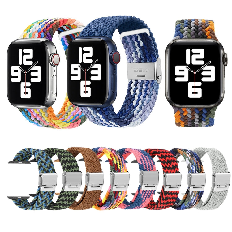 Braided + Stainless Steel Replacement Watchbands For Apple Watch Series 6 & SE & 5 & 4 40mm / 3 & 2 & 1 38mm, For Apple Watch Series 7 41mm / 6 & SE & 5 & 4 40mm / 3 & 2 & 1 38mm