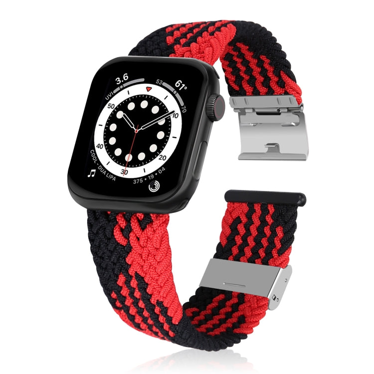 Braided + Stainless Steel Watch Band For Apple Watch Ultra 49mm&Watch Ultra 2 49mm / Series 9&8&7 45mm / SE 3&SE 2&6&SE&5&4 44mm / 3&2&1 42mm, For Apple Watch Series 7 45mm / 6 & SE & 5 & 4 44mm / 3 & 2 & 1 42mm