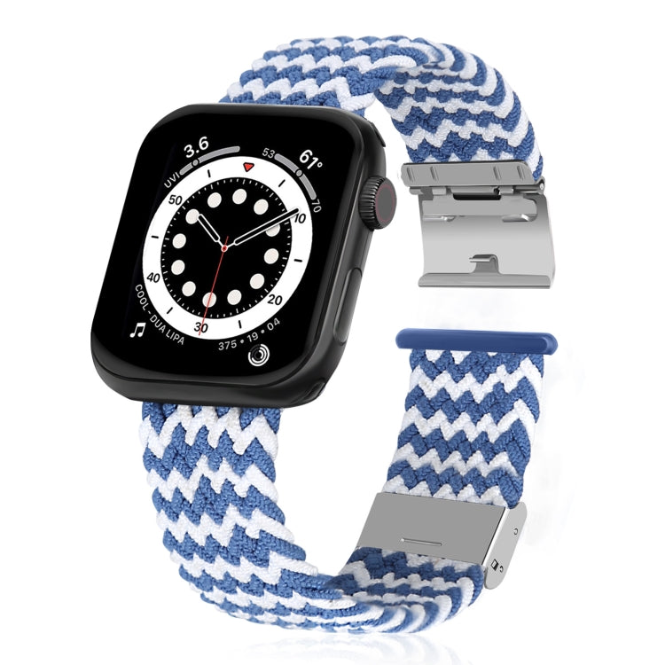 Braided + Stainless Steel Watch Band For Apple Watch Ultra 49mm&Watch Ultra 2 49mm / Series 9&8&7 45mm / SE 3&SE 2&6&SE&5&4 44mm / 3&2&1 42mm, For Apple Watch Series 7 45mm / 6 & SE & 5 & 4 44mm / 3 & 2 & 1 42mm