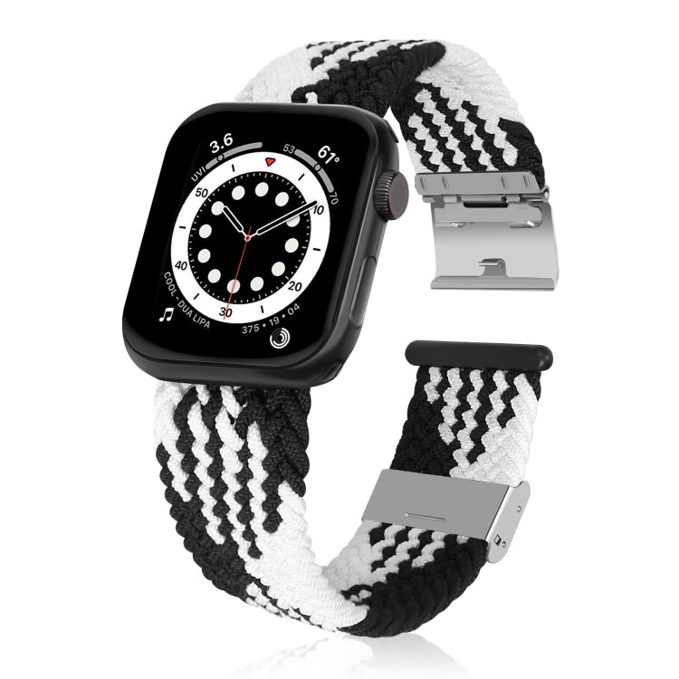 Braided + Stainless Steel Watch Band For Apple Watch Ultra 49mm&Watch Ultra 2 49mm / Series 9&8&7 45mm / SE 3&SE 2&6&SE&5&4 44mm / 3&2&1 42mm, For Apple Watch Series 7 45mm / 6 & SE & 5 & 4 44mm / 3 & 2 & 1 42mm