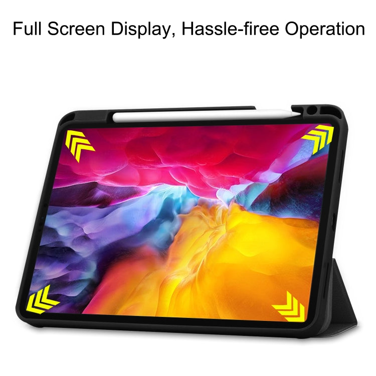 Pure Color Horizontal Flip TPU + PU Leather Case with Three-folding Holder & Sleep / Wake-up Function & Pen Slot, For iPad Pro 11 (2021)