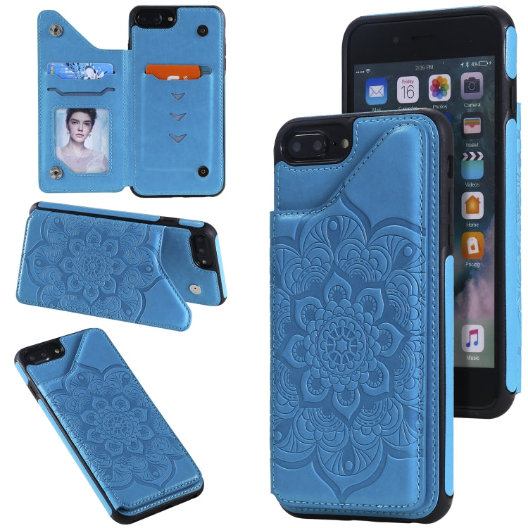 Flower Embossing Pattern Shockproof Protective Case with Holder & Card Slots & Photo Frame, For iPhone SE 2022 / SE 2020 / 8 / 7, For iPhone 8 Plus / 7 Plus, For iPhone XS / X, For iPhone XR