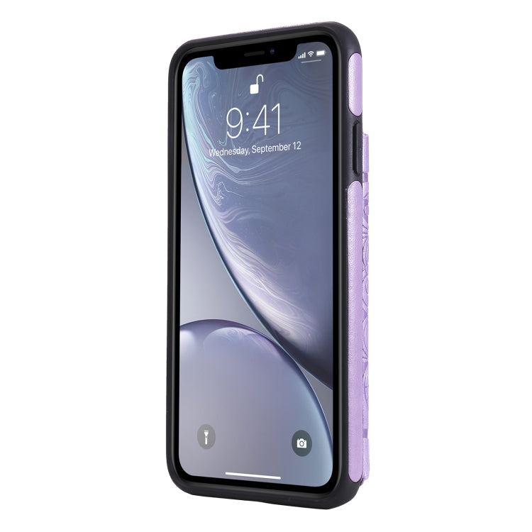 Flower Embossing Pattern Shockproof Protective Case with Holder & Card Slots & Photo Frame, For iPhone XS Max, For iPhone 11, For iPhone 11 Pro, For iPhone 11 Pro Max