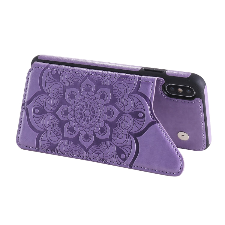 Flower Embossing Pattern Shockproof Protective Case with Holder & Card Slots & Photo Frame, For iPhone XS Max, For iPhone 11, For iPhone 11 Pro, For iPhone 11 Pro Max