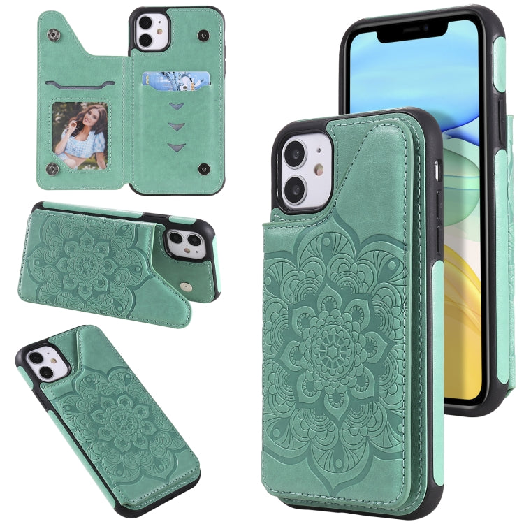 Flower Embossing Pattern Shockproof Protective Case with Holder & Card Slots & Photo Frame, For iPhone XS Max, For iPhone 11, For iPhone 11 Pro, For iPhone 11 Pro Max