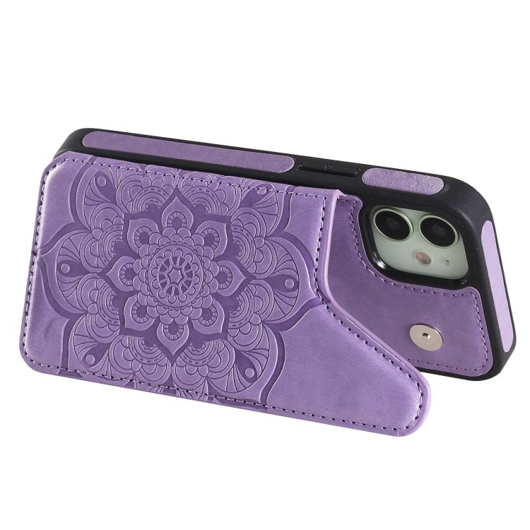 Flower Embossing Pattern Shockproof Protective Case with Holder & Card Slots & Photo Frame, For iPhone 12 mini, For iPhone 12 / 12 Pro, For iPhone 12 Pro Max