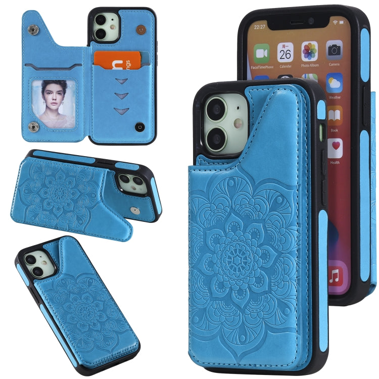Flower Embossing Pattern Shockproof Protective Case with Holder & Card Slots & Photo Frame, For iPhone 12 mini, For iPhone 12 / 12 Pro, For iPhone 12 Pro Max