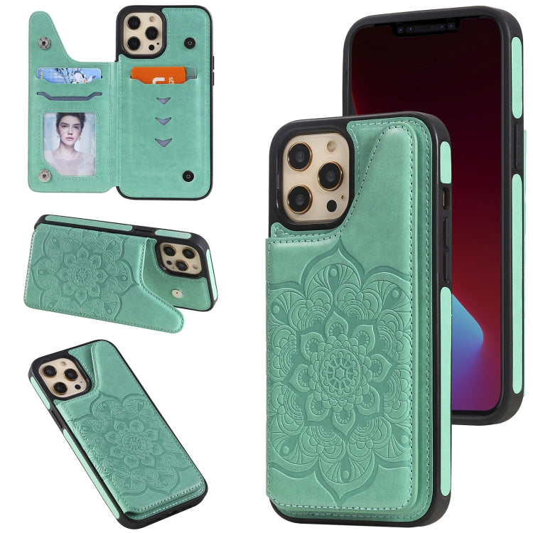 Flower Embossing Pattern Shockproof Protective Case with Holder & Card Slots & Photo Frame, For iPhone 12 mini, For iPhone 12 / 12 Pro, For iPhone 12 Pro Max