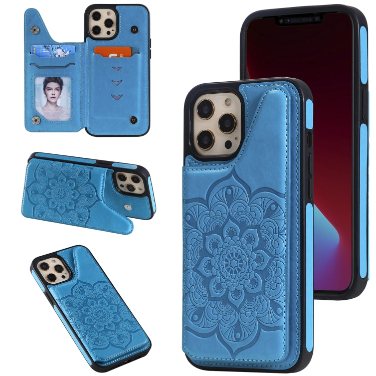 Flower Embossing Pattern Shockproof Protective Case with Holder & Card Slots & Photo Frame, For iPhone 12 mini, For iPhone 12 / 12 Pro, For iPhone 12 Pro Max