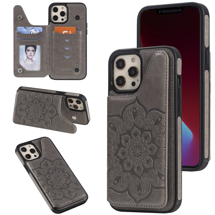 Flower Embossing Pattern Shockproof Protective Case with Holder & Card Slots & Photo Frame, For iPhone 12 mini, For iPhone 12 / 12 Pro, For iPhone 12 Pro Max