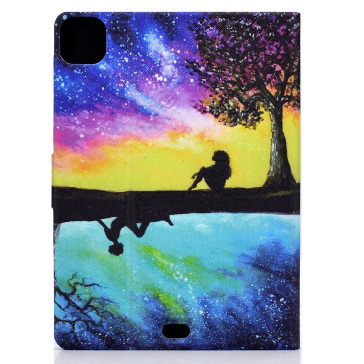 Electric Pressed TPU Colored Drawing Horizontal Flip Leather Case with Holder & Pen Slot