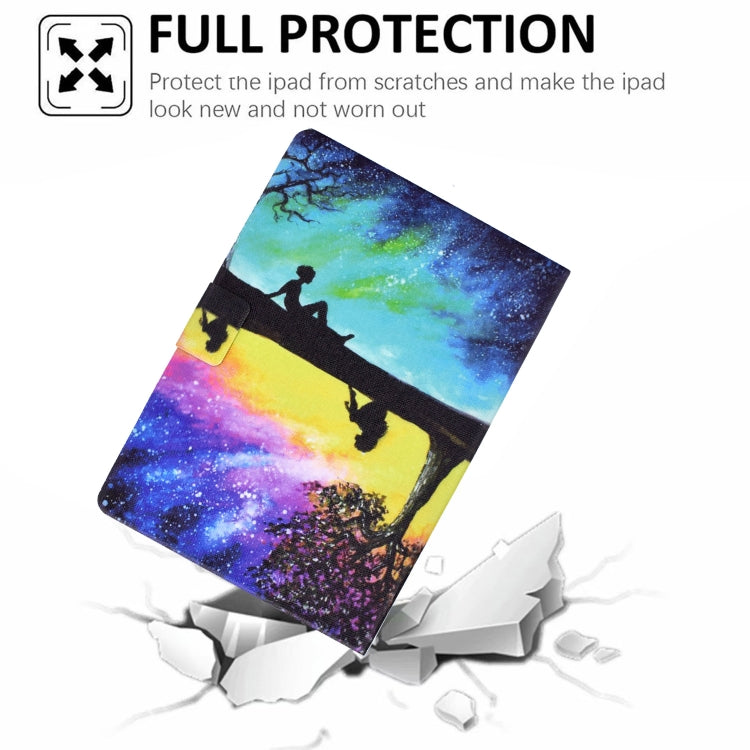 Electric Pressed TPU Colored Drawing Horizontal Flip Leather Case with Holder & Pen Slot