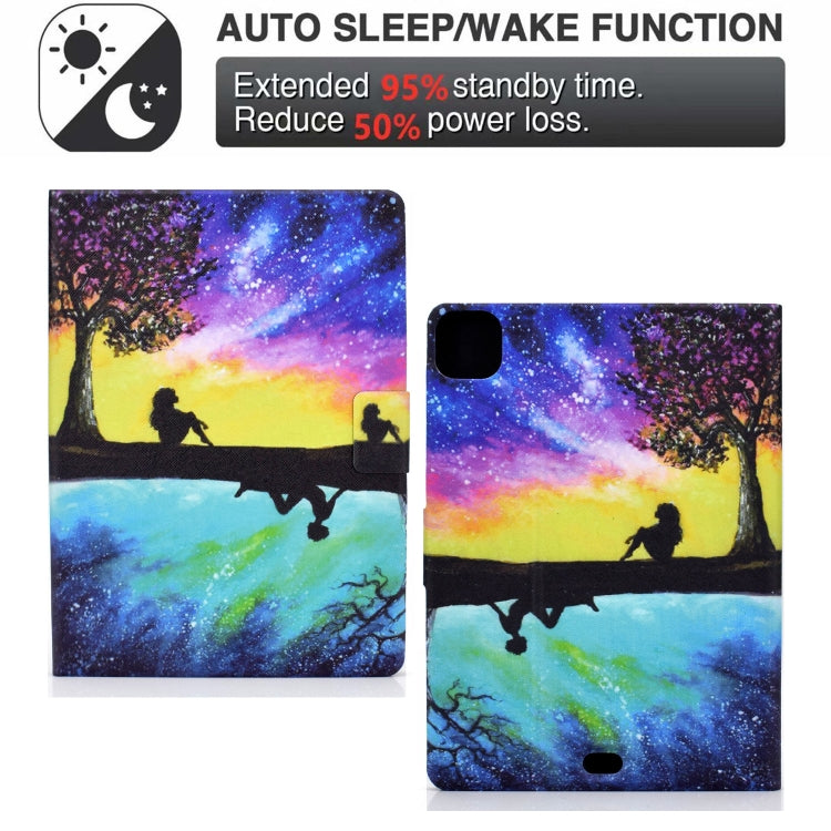 Electric Pressed TPU Colored Drawing Horizontal Flip Leather Case with Holder & Pen Slot