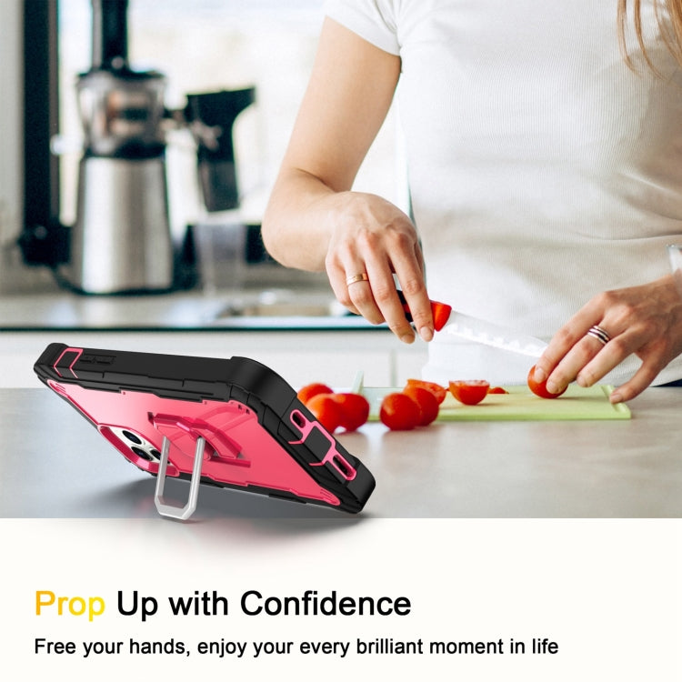 PC + Rubber 3-layers Shockproof Protective Case with Rotating Holder, For iPhone 12 Pro Max