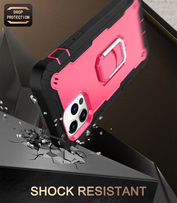 PC + Rubber 3-layers Shockproof Protective Case with Rotating Holder, For iPhone 12 Pro Max